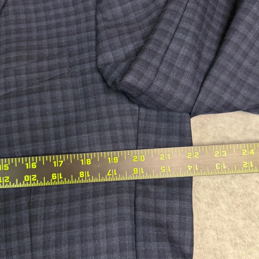 Jos A Bank Mens 44R Wool Blazer Sport Coat Navy‎ Check Traditional Fit 2-Button
